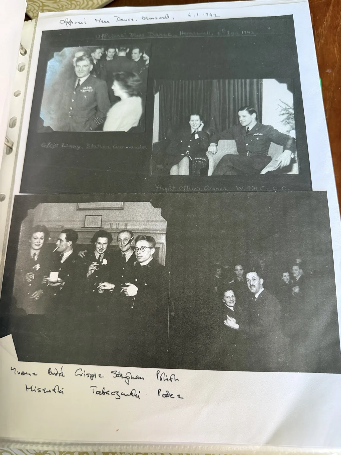 Peggy's album showing Officers’ Mess gatherings at RAF Hemswell