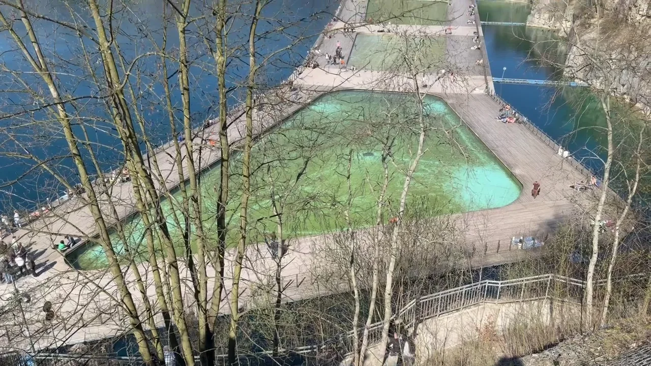 Turquoise quarry lake at Zakrzówek