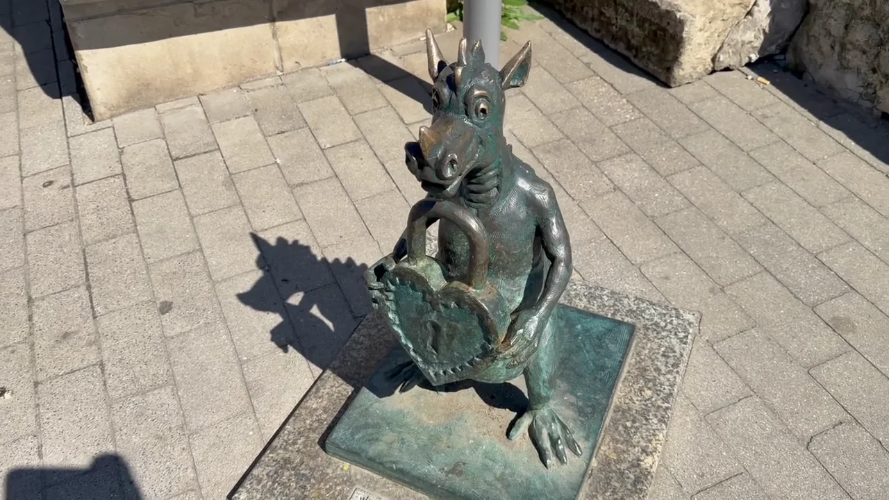 A third themed dragon sculpture on the Kraków Dragon Trail