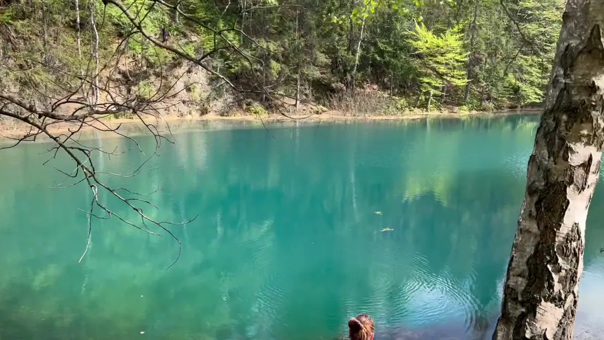Turquoise lake at Park Gródek
