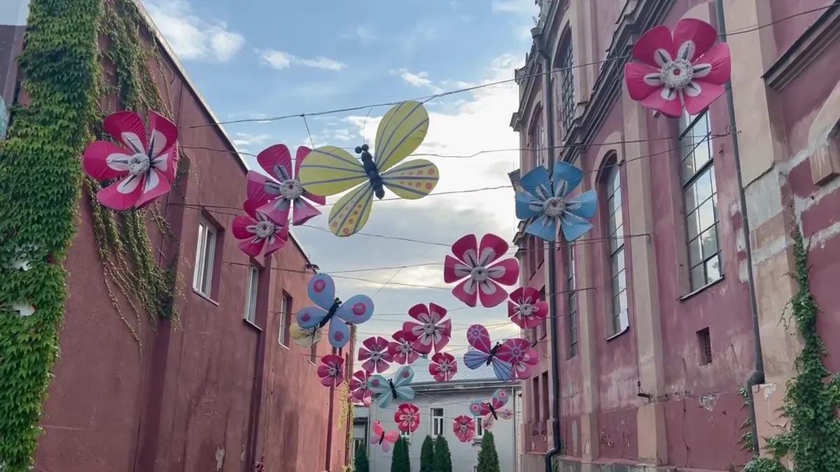 Colourful street decorations in Lublin