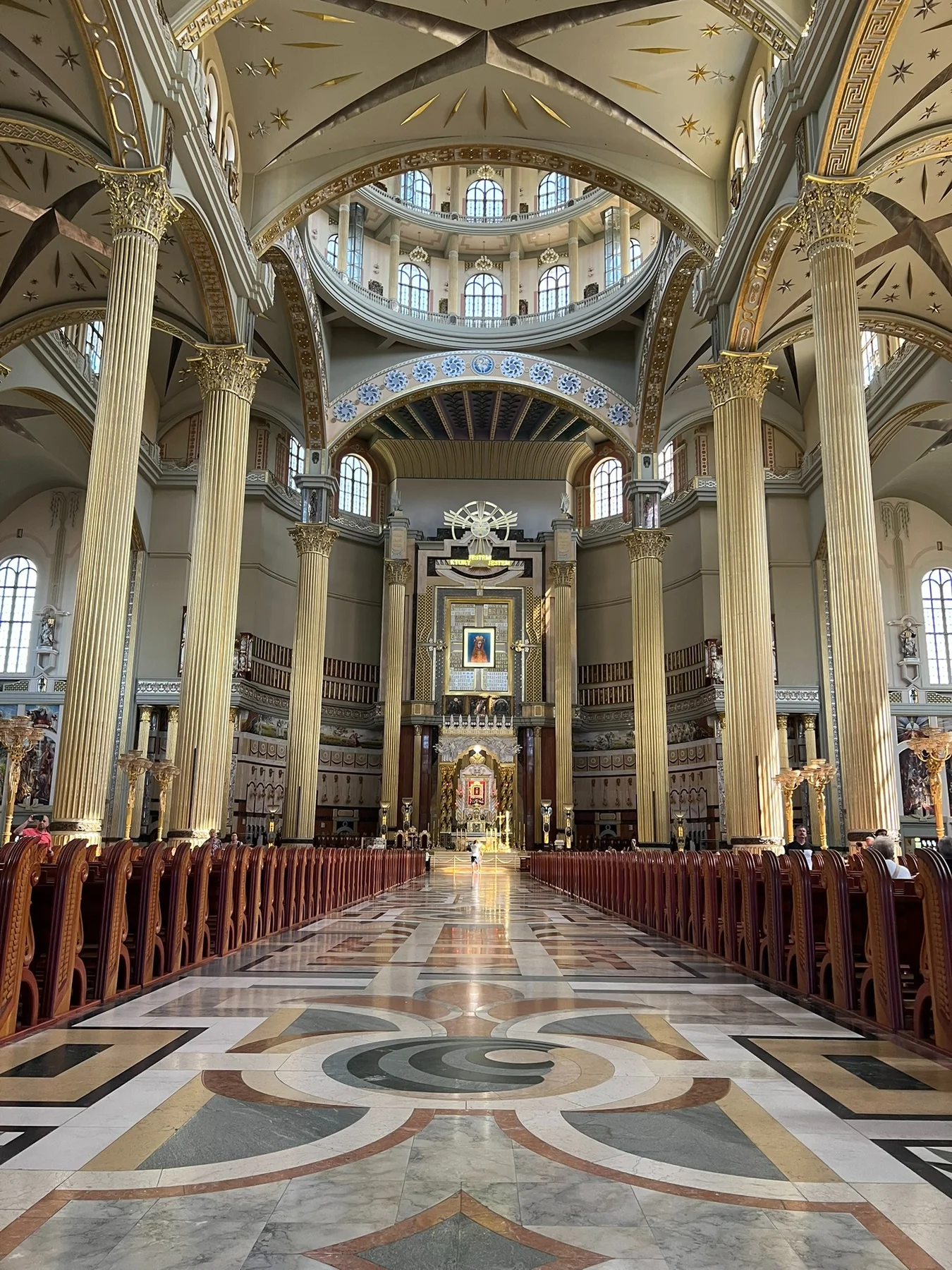 Grand interior of the Basilica of Our Lady of Licheń.