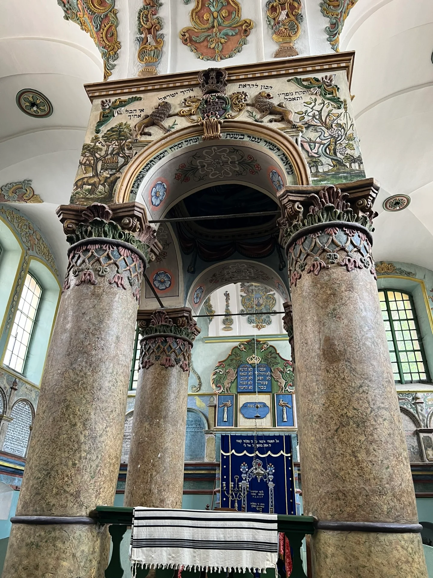 Historic synagogue interior in Łańcut.