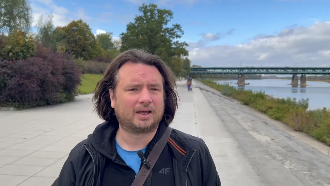 Brit in Poland beside the Vistula river