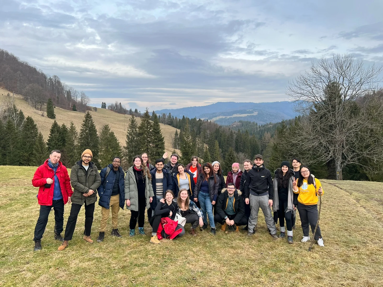 Warsaw Global members on a group trip in the Polish mountains
