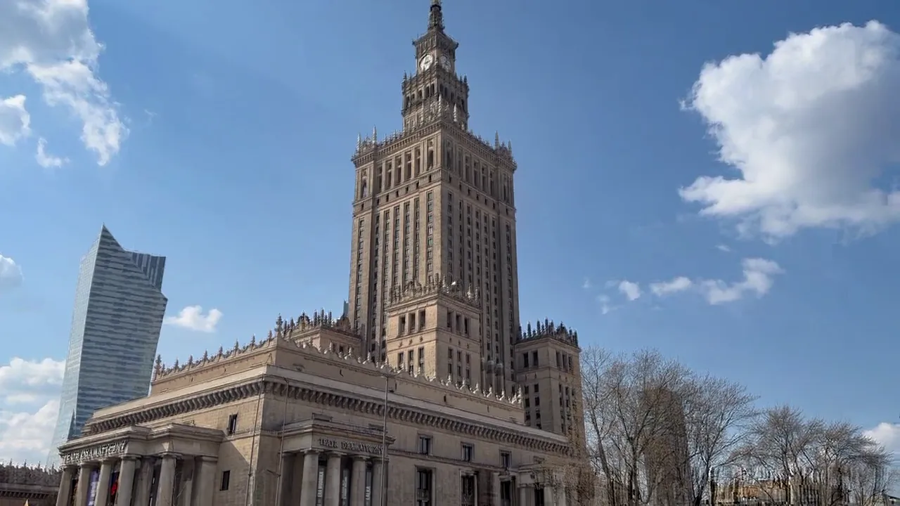 The monumental Palace of Culture and Science