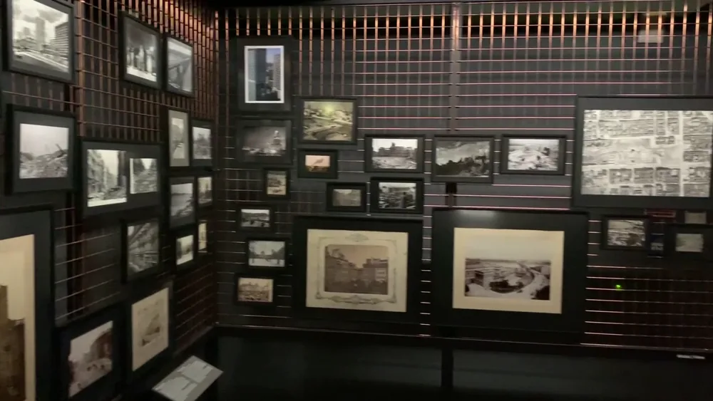 Original photograph of historical Warsaw displays at the Museum of Warsaw