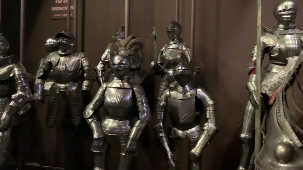 Historical armour display at the Polish Army Museum former galleries