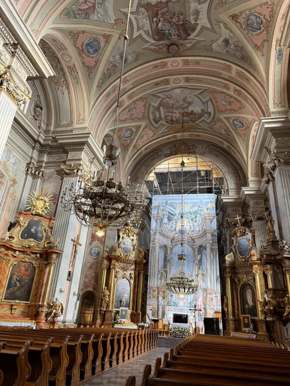 St Anne’s interior, with seasonal decorations